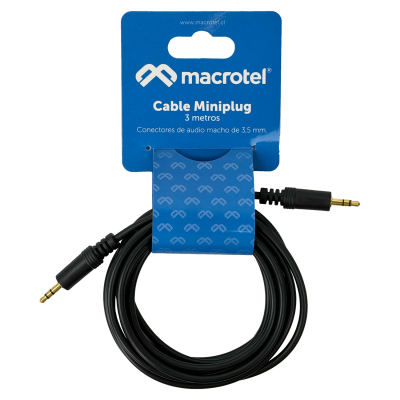 AUDIO-3M 3,5mm-MM MACHO-MACHO 3MT CABLE SONIDO PLUG-PLUG Phone-1/8