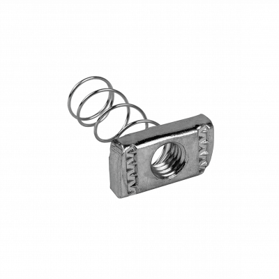 TUER-38 Tuerca con Muelle Rosca interna 3/8pulgada Fijación Riel 42x42mm