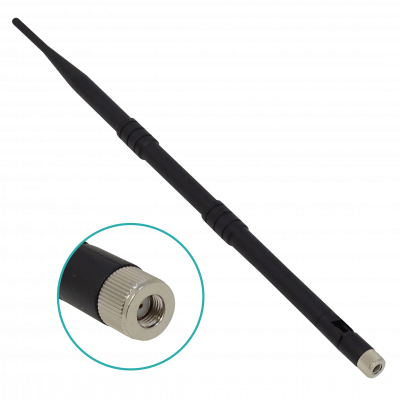 ANT-249 Antena Omnidireccional para Interiores de 9dBi, Frecuencia 2,4GHz-2,5GHz, Conector RPSMA Macho, 38cm de Longitud, Color Negro