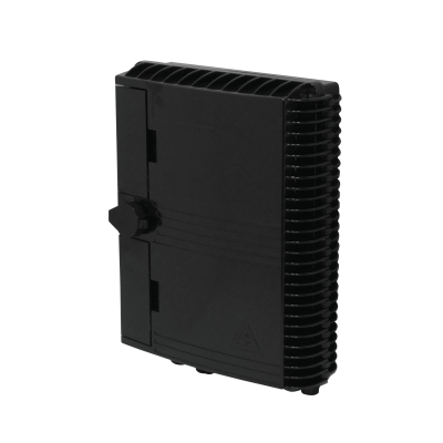 BOX-16N Caja de Fibra Óptica NAP Negra Rectangular para 16 Empalmes con 2 Prensaestopas IP65 con Llave requiere acopladores
