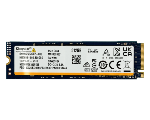 SSD500N KINGSTON Disco de Estado Sólido 512GB M.2 NVMe con Velocidades de 4700/3400 MB/s Modelo OM8SGP4512K2-C00