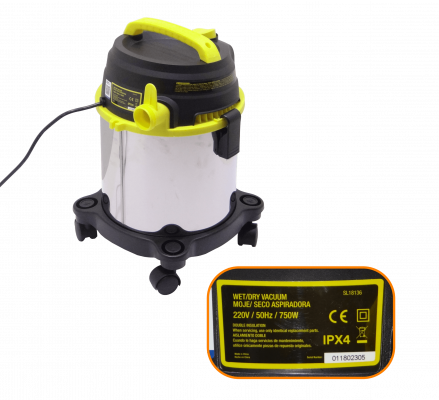ASPIRADORA-750 Aspiradora STANLEY 750 Vatios para Líquidos y Sólidos Depósito 11,5 Litros 4,0 Caballos de Fuerza 220 Voltios Cable 3,6 metros Protección IPX4
