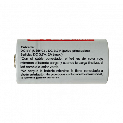 CR123-C 2-unidades Baterías 3,7V USB-C Recargable 2700mWh 16x32mm Litio Pila/Acumulador
