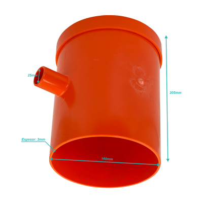 NVC160 160x25mm Naranja Cámara de inspección con tapa de PVC y certificación SEC