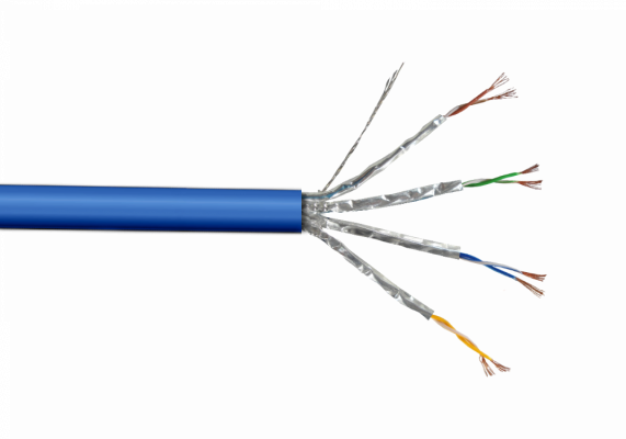 C6AA-200. Cable de conexión multifilar moldeado LINKMADE de 20 metros Cat6a U/FTP Azul LSZH