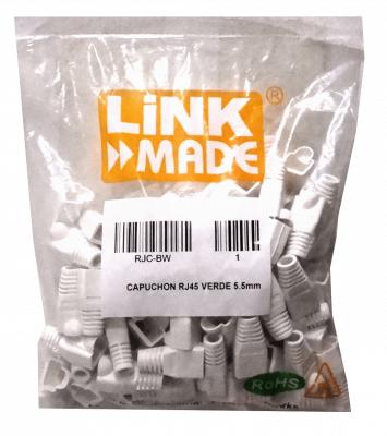 RJC-BW Blanco Bolsa-100-unidades Capuchon p/RJ45