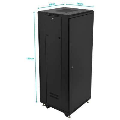 RK32-6LD LINKMADE Estructura 32U Puerta Cristalizada Ancho 600mm Profundidad 60cm Incluye Ventilador y PDU Bastidor