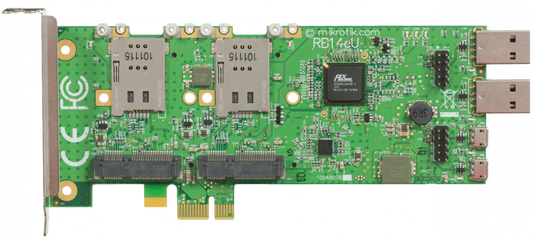 RB14EU MIKROTIK PCIe-x1 4-MINIPCIE 4-SIMCARD 6-USB Low/Normal-Profile Tarjeta