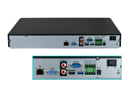 NVR5232 DAHUA NVR 32-CH 32MP HDMI VGA RS232 USB RCA 2xSATA20TB WizSense Alarma