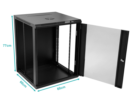 RK15-6L LINKMADE 15U 60CM-FONDO NEGRO INC-2U RACK PARED