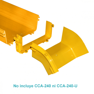 CCA-240-AE 240x100mm Angulo 45º Exterior Amarilla PC+ABS LSZH Macho