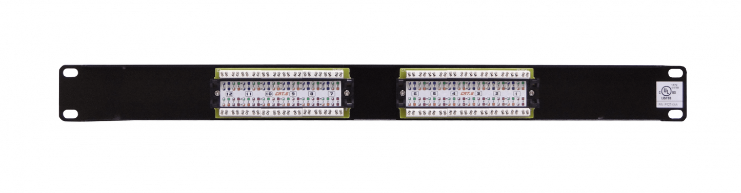 PP612L LINKMADE 12 Puertos RJ45 CAT6 UTP Panel de Parcheo 1U CERTIFICADO UL