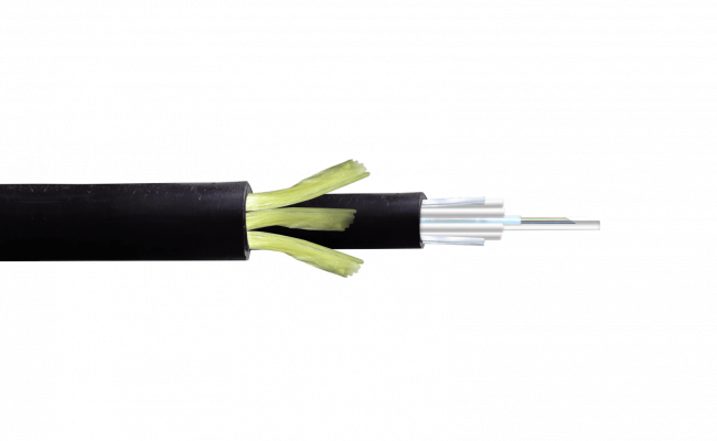 CFSS12 SM Cable ADSS monomodo de 12 hilos G652D con cubierta exterior de polietileno de doble camisa, tramo de 200 metros y diámetro de 13mm