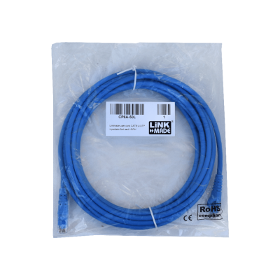 CP6A-50L LINKMADE Cable Patch Multifilar Cat6 U/UTP Azul LSZH de 5 Metros Inyectado