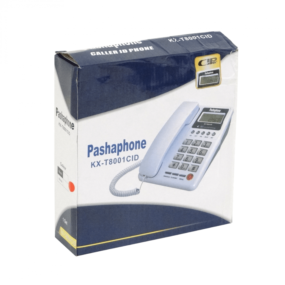 KX-T8001CID PASHAPHONE Teléfono Analógico 1 puerto RJ11 RJ9 Identificador de Llamadas Pantalla