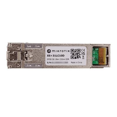 XS+31LC10D MIKROTIK 2-LC 1G/10G/25Gbps Monomodo 10km 1310nm SFP+ SFP28 Fibra Óptica Monomodo