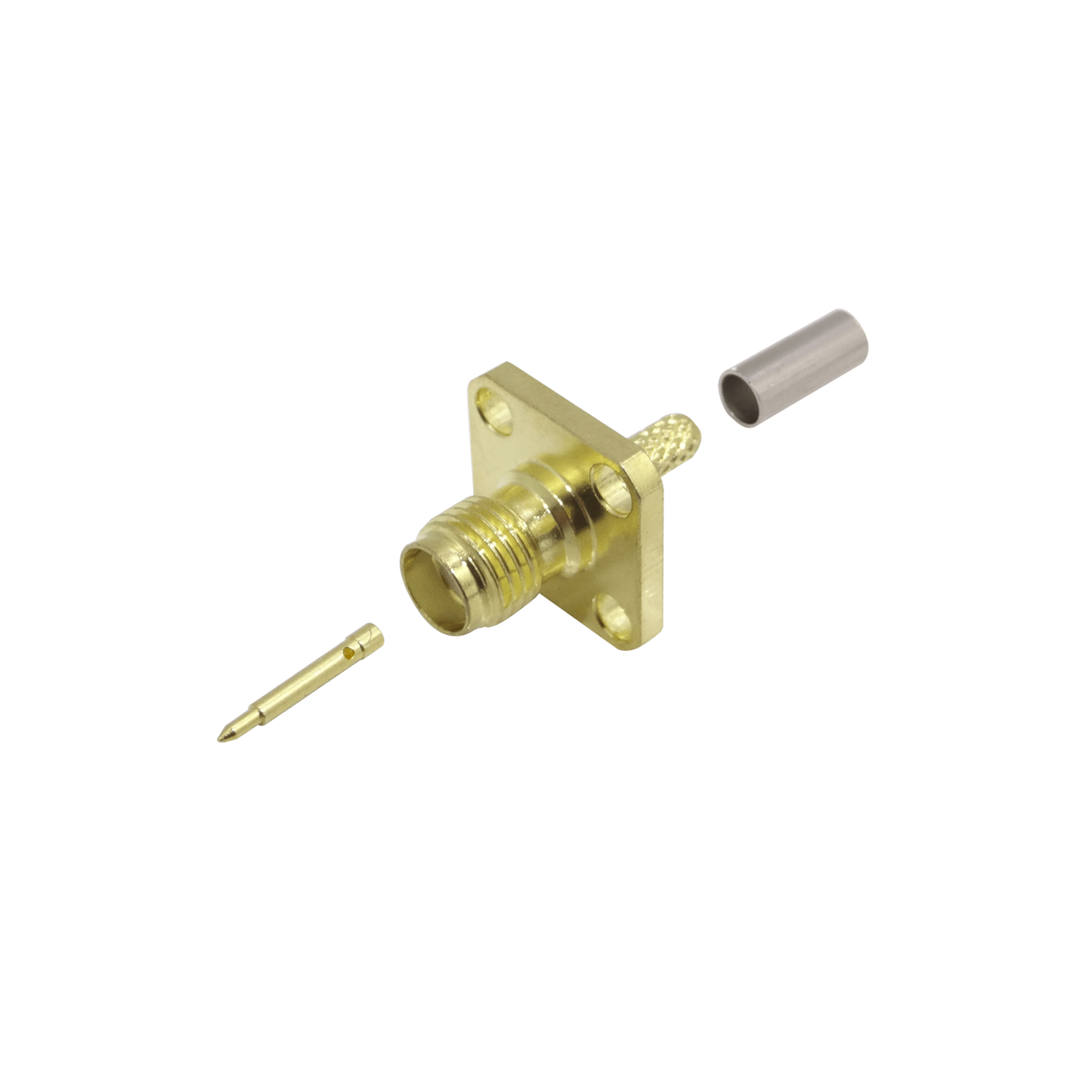 RHC1 Conector RPSMA Hembra para Chasis 4 Perforaciones 13x13mm Soldable para Panel CA100 RG316 RG174
