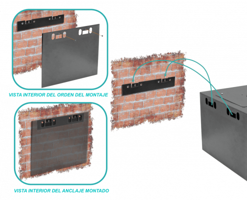 RK12-6L 60cm-Fondo 12U Armario Rack de Pared Negro incluye M6-2U