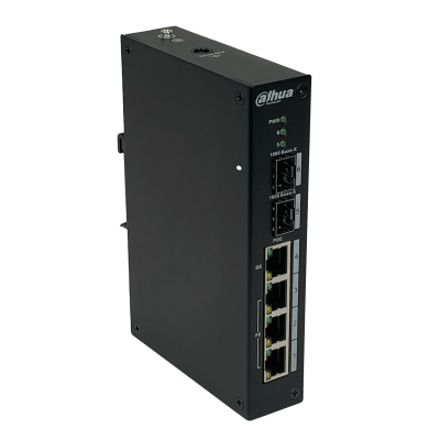 PFS3206 DAHUA Switch 3-100 1-1000(4-Poe+af/at) 2-SFP 120W-tot RielDin inc-53V