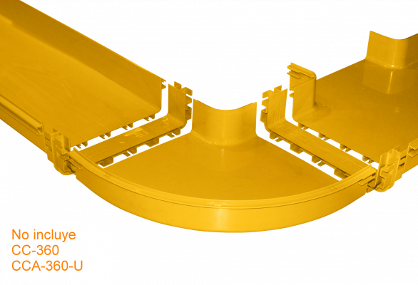 CCA-360-APM 360x100mm Angulo 90º Plano Amarilla PC+ABS LSZH Macho