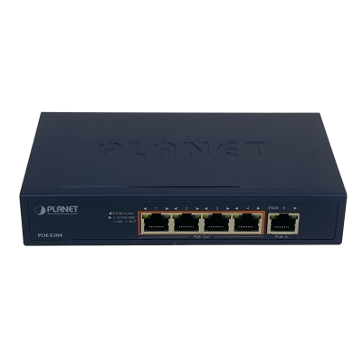 POE-E304 PLANET Switch PoE+at 1 Entrada a 4 Salidas 5-1000 56W 50-56V requiere Fuente 5,5x2,1