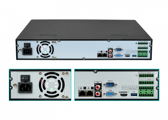 NVR4432-IA DAHUA Grabador de video en red 32 canales 16MP LAN HDMI VGA RS232 USB 4xSATA16TB WizSense con alarma
