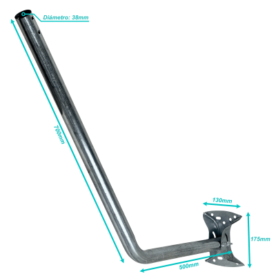 BAM-120 LINKMADE Soporte abatible galvanizado de 120 cm para instalación en pared exterior