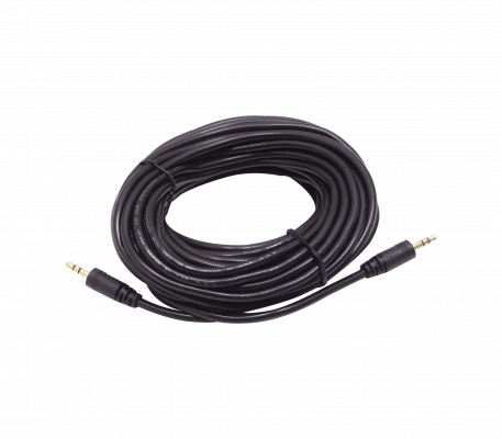 AUDIO-10M Cable de audio negro macho a macho 3,5mm plug-phone 1/8 de 10 metros de longitud