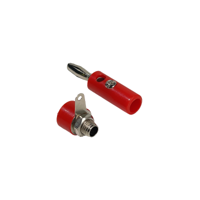 BANANA-R Conector Rojo Clavija Banana 4mm Macho y Hembra J072