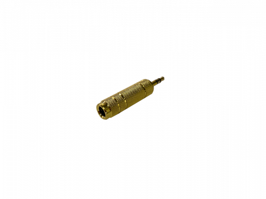 MA-098 Adaptador acoplador de audio estéreo, conector hembra de 6,35mm (1/4") a conector macho de 3,5mm (1/8")