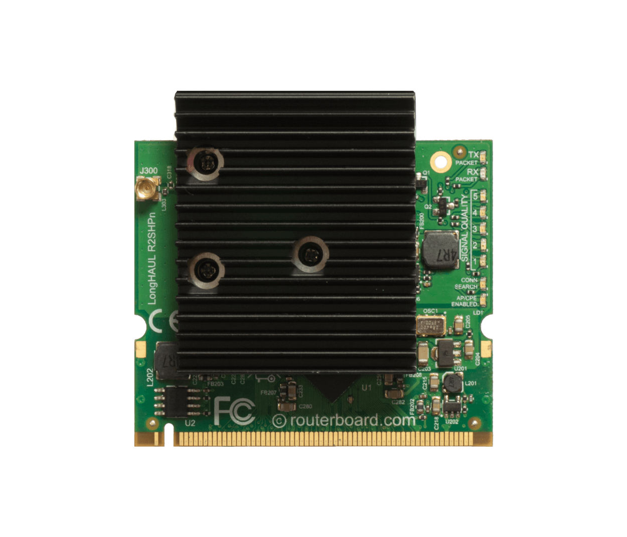 R2SHPN MIKROTIK tarjeta inalámbrica 1xMMCX 32dBm 2,4GHz b/g/n 125Mbps 1.6W chipset AR9223 Mini PCI 9 indicadores LED