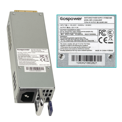 G1040A-60WF MIKROTIK para CCR2004-16G-2S+ 12V 5A 100-240VAC Adaptador Corriente Alternativo WG/WN/WF