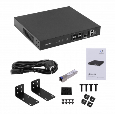 UF-OLT-4 Terminal de línea óptica Ubiquiti UFiber con 4 puertos GPON, 1 SFP+ de 10G, consola USB y gestión IP mediante RJ45 para FTTH