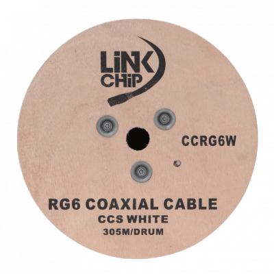 CCRG6W RG6 Blanco 305mts Carrete RG-6 Cable Coaxial 75ohm Aleacion-CCS