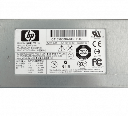 280127-001 HP 325W Fuente Poder para Servidor DL360 G3