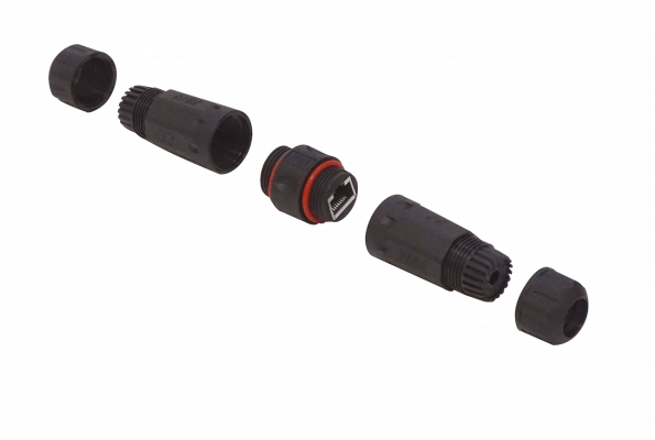RJ45-CP68 Acoplador RJ45 STP FTP Cat5e Intemperie M25 IP67 Conector Hembra-Hembra