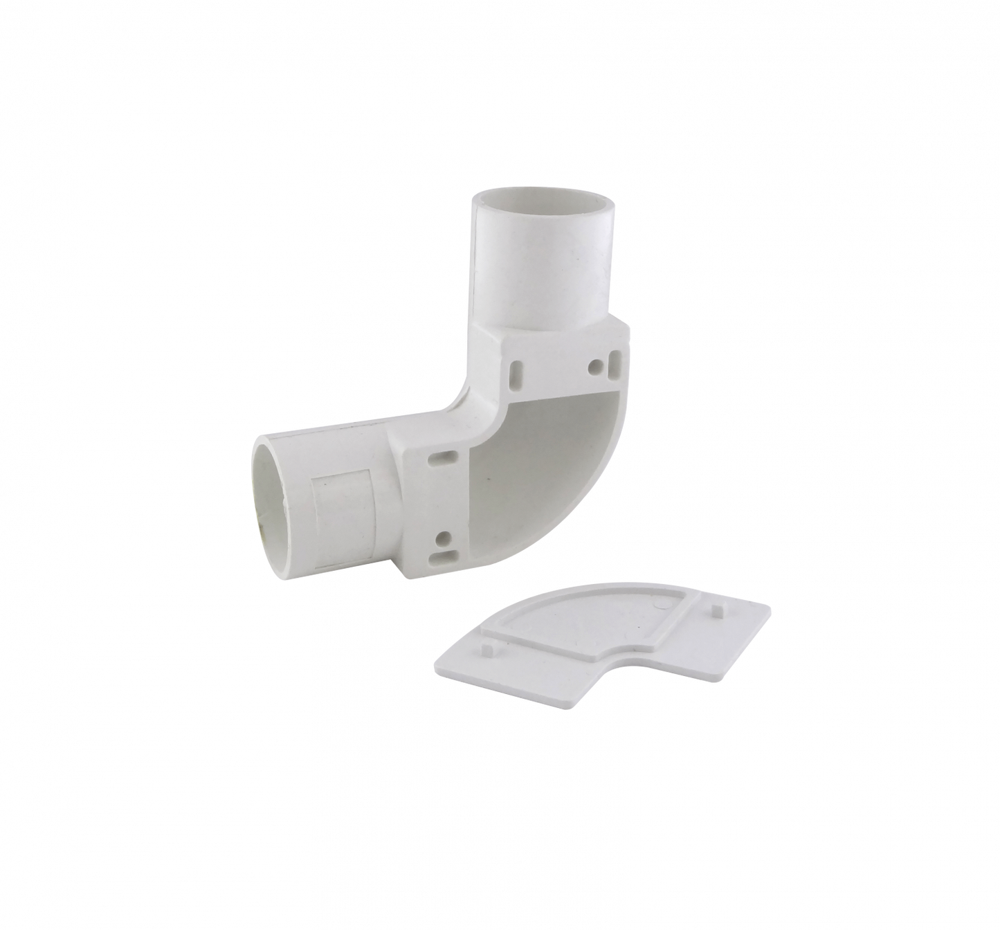 PVC20-CT LINKCHIP Cubierta acodada con tapa para conducto de PVC blanco de 20mm