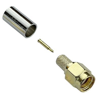 SM2C .SMA-Macho RG58 LMR195 Terminal Coaxial para Crimpar