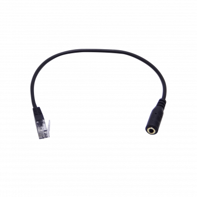 3.5H-RJ9M. Adaptador RJ9 conector macho a entrada 3,5mm hembra, cable de 21cm, compatible con sistemas telefónicos IP versión 3.5