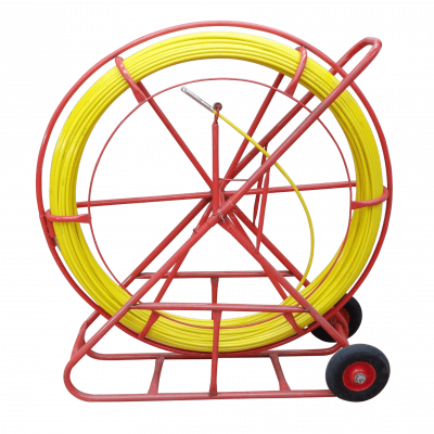 LAUCHA-300 300mt 11mm c/Carrete c/Ruedas FibraVidrio/PE Pasacables Laucha
