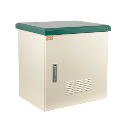 RK10-4LE LINKMADE Armario 10U 614x450mm para Instalación Exterior en Muro o Poste IP65 con Bandejas, Ventilación y PDU