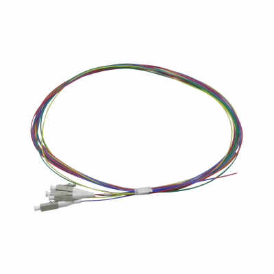 JF3L-4 Pigtail de Fibra Óptica Multimodo OM3 LC/UPC 4 fibras de 1,5 metros Núcleo 50/125um Recubrimiento 0,9mm Longitud 150cm