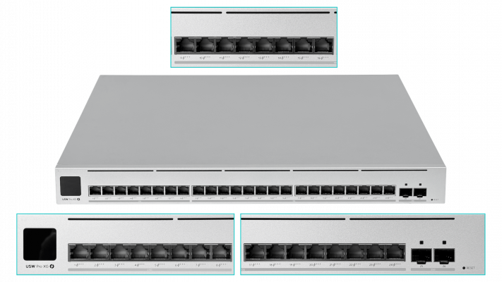 USW-PRO-XG-24-POE UBIQUITI 8-2500 16-10G PoE+++ 720W 2-SFP28 Switch L2/L3 UniFi