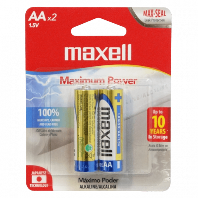 AA-AP MAXELL 2-Pilas-AA Alcalinas LR6 1.5V 1,5V LR06BP2 Alkaline Blister