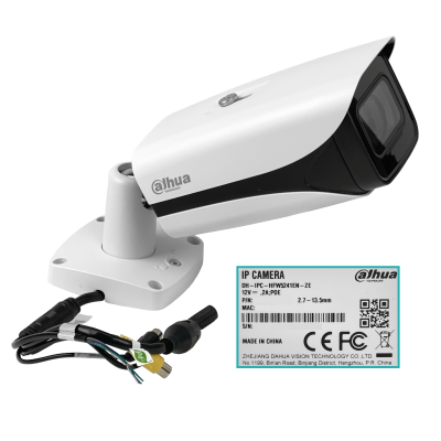 HFW5241. DAHUA Cámara Cilíndrica 2MP Zoom Motorizado 2,7-13,5mm Protección IP67 Resistencia IK10 Alimentación PoE Alcance Infrarrojo 50 metros Ranura MicroSD Inteligencia Artificial WizSense