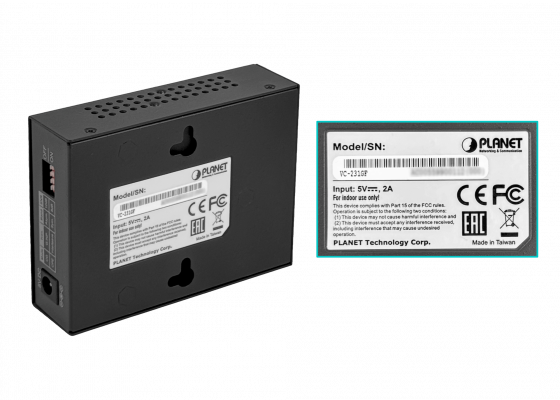 VC-231GF PLANET 1-SFP-1000 1-RJ11 Fibra Sobre VDSL2 1,4km CO/CPE 4-DIP incl-5V