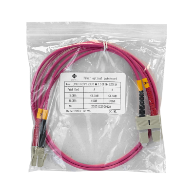JF4LC1 LSZH 1mt LC-SC OM4 MultiModo MM Duplex Jumper Fibra 50/125um 3,0mm