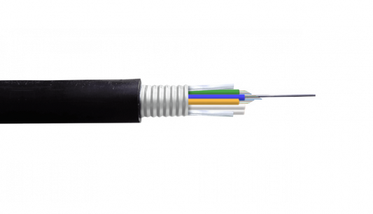 CF3612 OM3 Cable Fibra-Óptica 12-Núcleos-Multimodo GYTS Armadura-Acero Exterior-PE OM3 12x50 3-Tubos