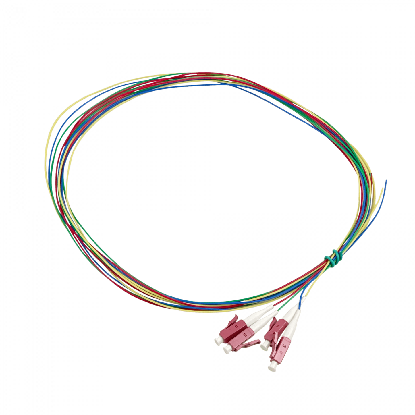 JF4L-4 Pack de 4 pigtails LC/UPC multimodo OM4 de 1.5 metros, fibra 50/125um con revestimiento de 0.9mm