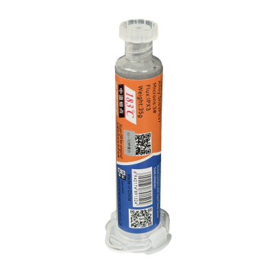 ESTA-PASTA Jeringa dispensadora de aleación para soldadura Composición estaño-plomo Sn63Pb37 Peso neto 35 gramos Punto de fusión 183 grados Celsius Tamaño de partícula 20 a 38 micrómetros Incluye dos puntas aplicadoras